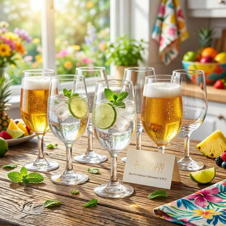 جام پایه دار بلور اصفهان مدل هاوایی